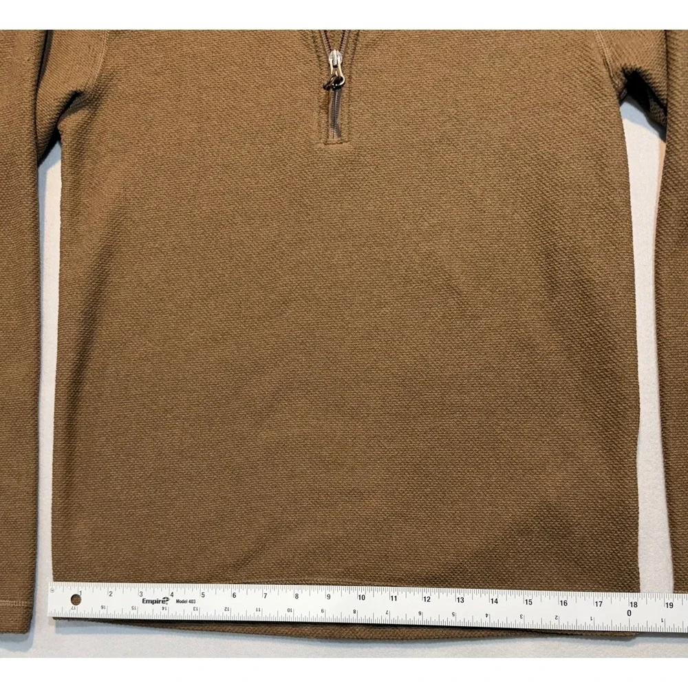 The North Face Mens Waffle Pullover Quarter Zip‎ Waffle Fleece Brown Small